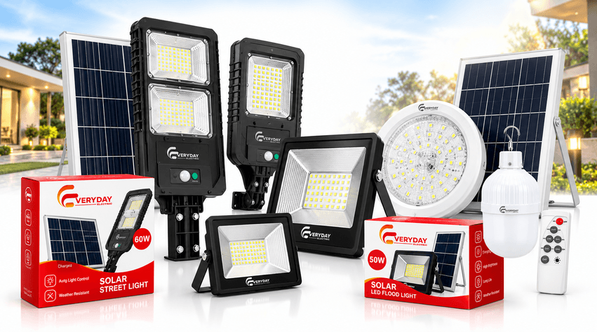 Solar-powered flood, wall, and garden spike lights