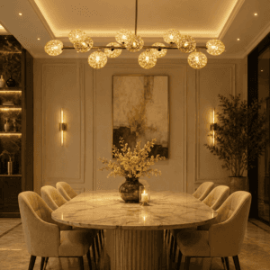 Modern energy-efficient lighting in an elegant indoor space